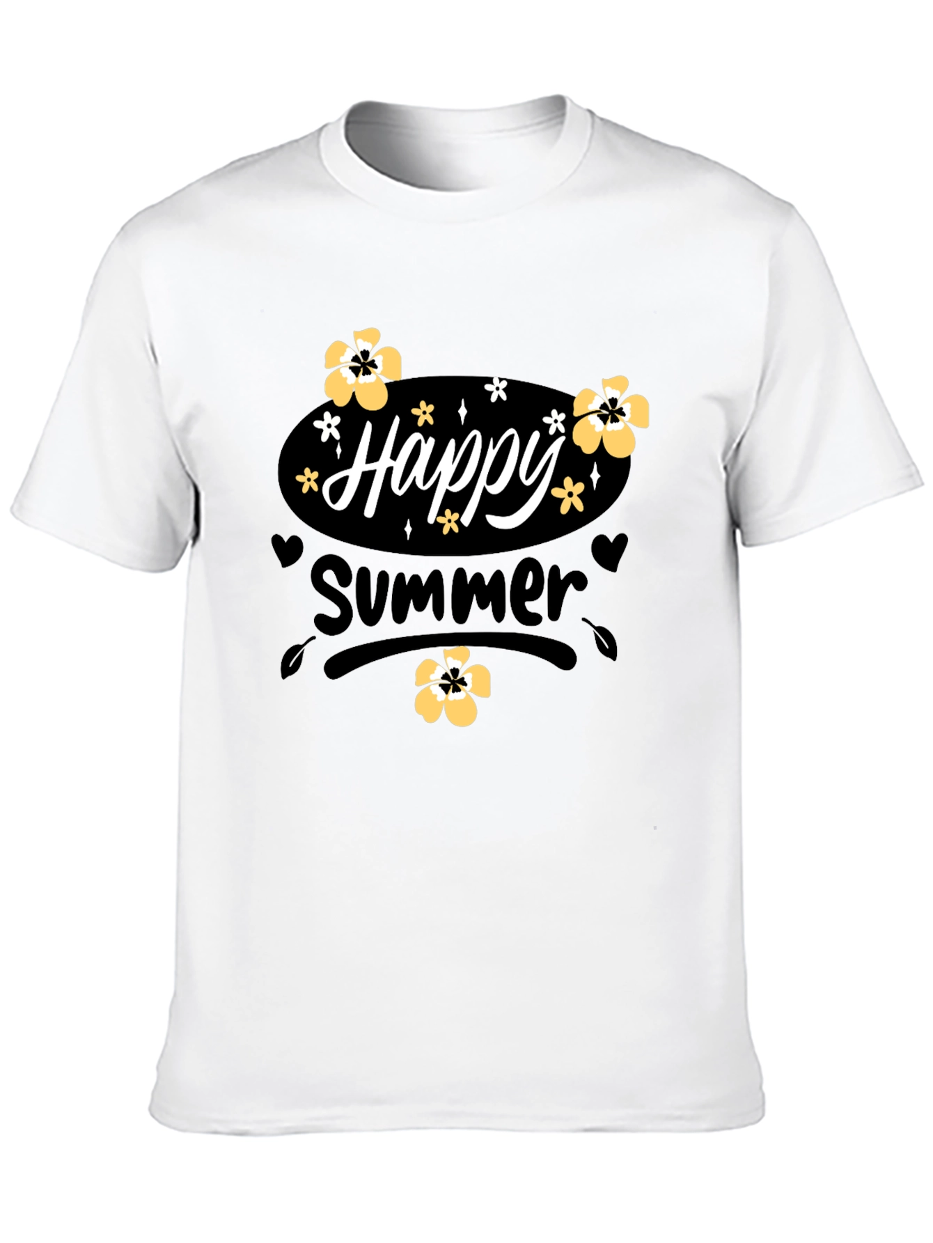 Happy Summer T-Shirt Black Cotton