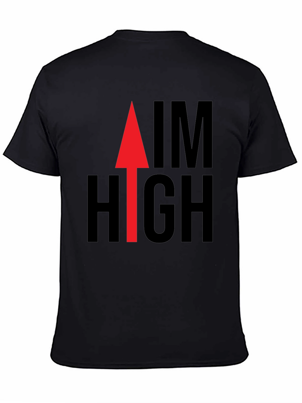Aim High Graphic Tee - Black Cotton Casual Shirt