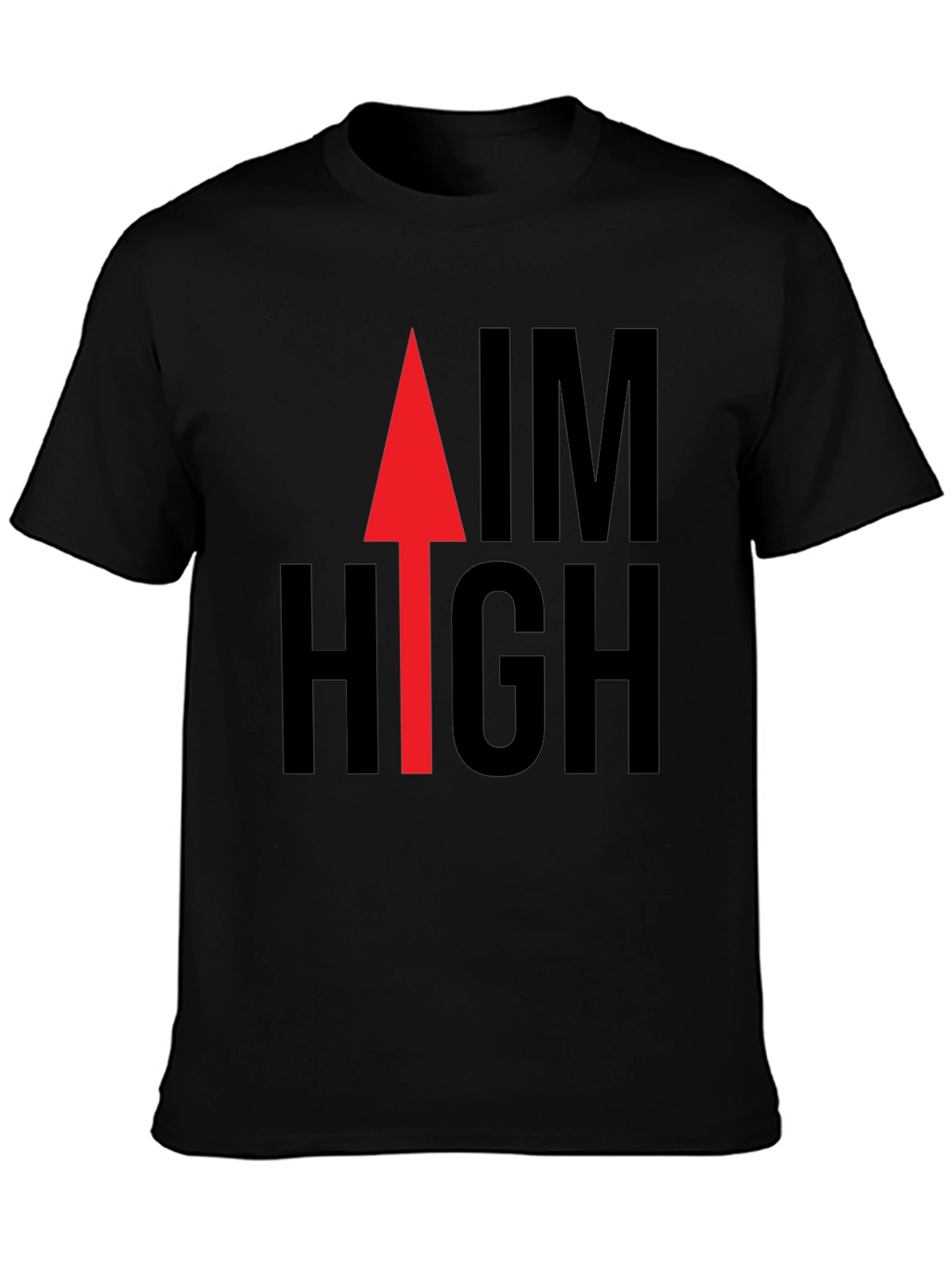 Aim High Graphic Tee - Black Cotton Casual Shirt