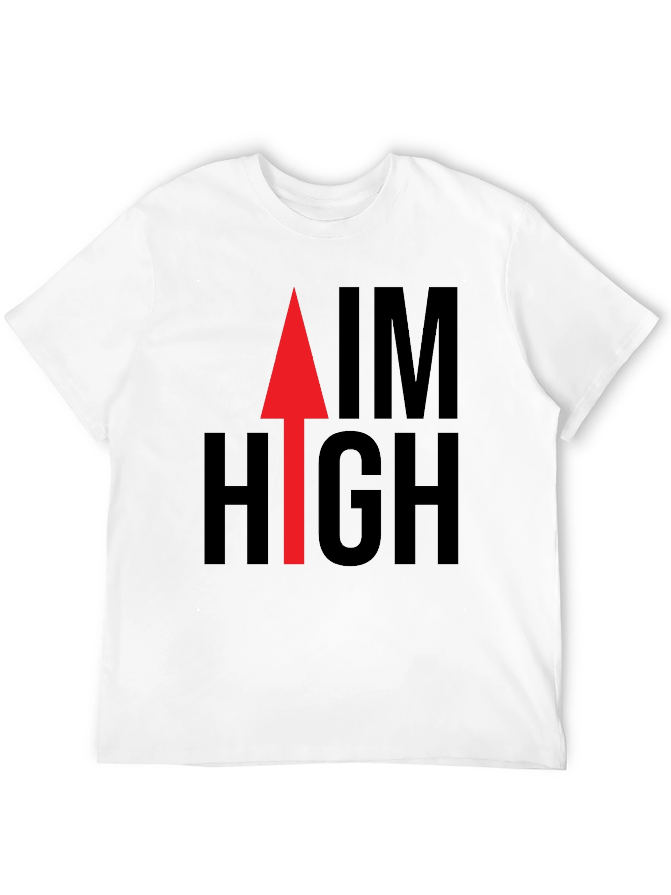 Aim High Graphic Tee - Black Cotton Casual Shirt
