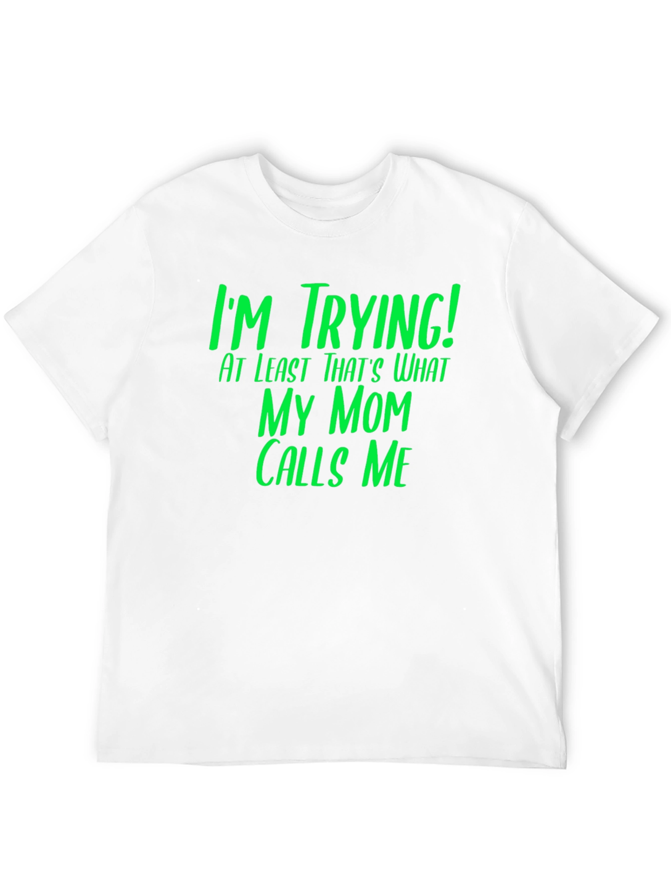 Funny Im Trying! Graphic Tee - Black Cotton T-Shirt