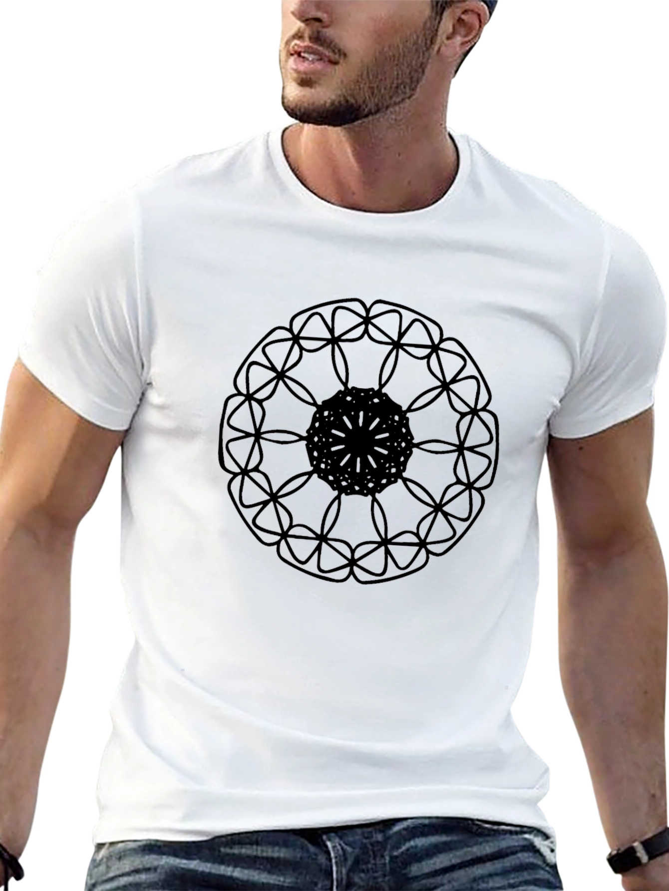 Black Mandala Graphic Tee - Modern Style