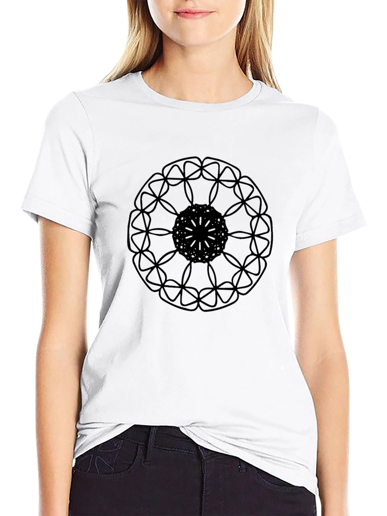 Black Mandala Graphic Tee - Modern Style