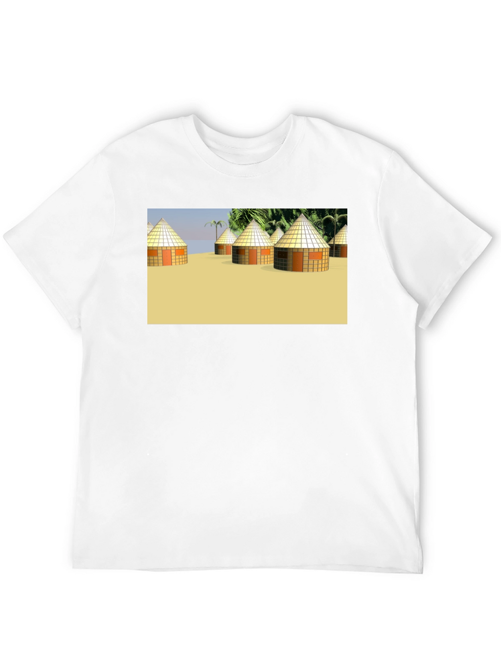 Island Hut Graphic Tee - Black Unisex T-Shirt