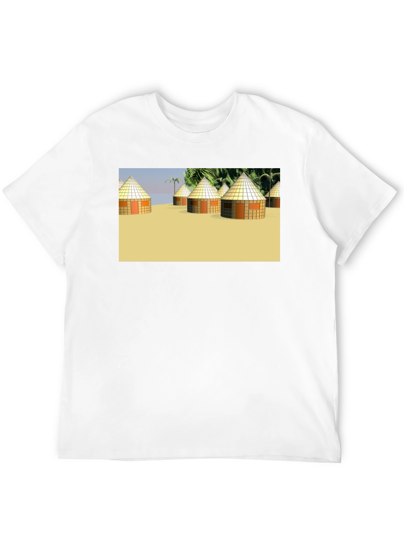 Island Hut Graphic Tee - Black Unisex T-Shirt