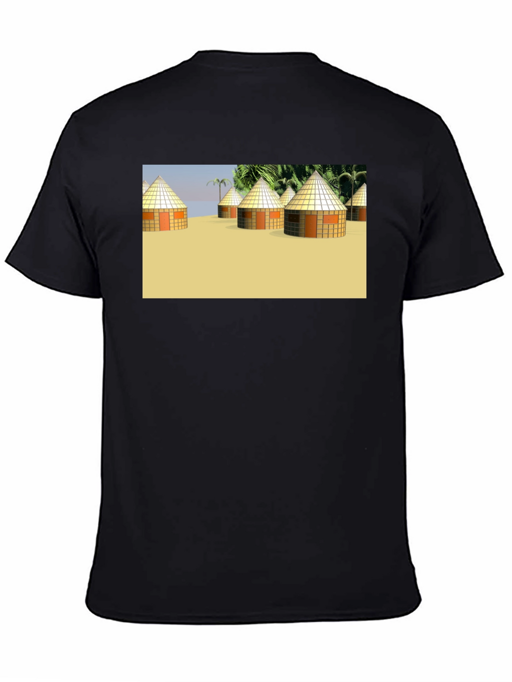 Island Hut Graphic Tee - Black Unisex T-Shirt