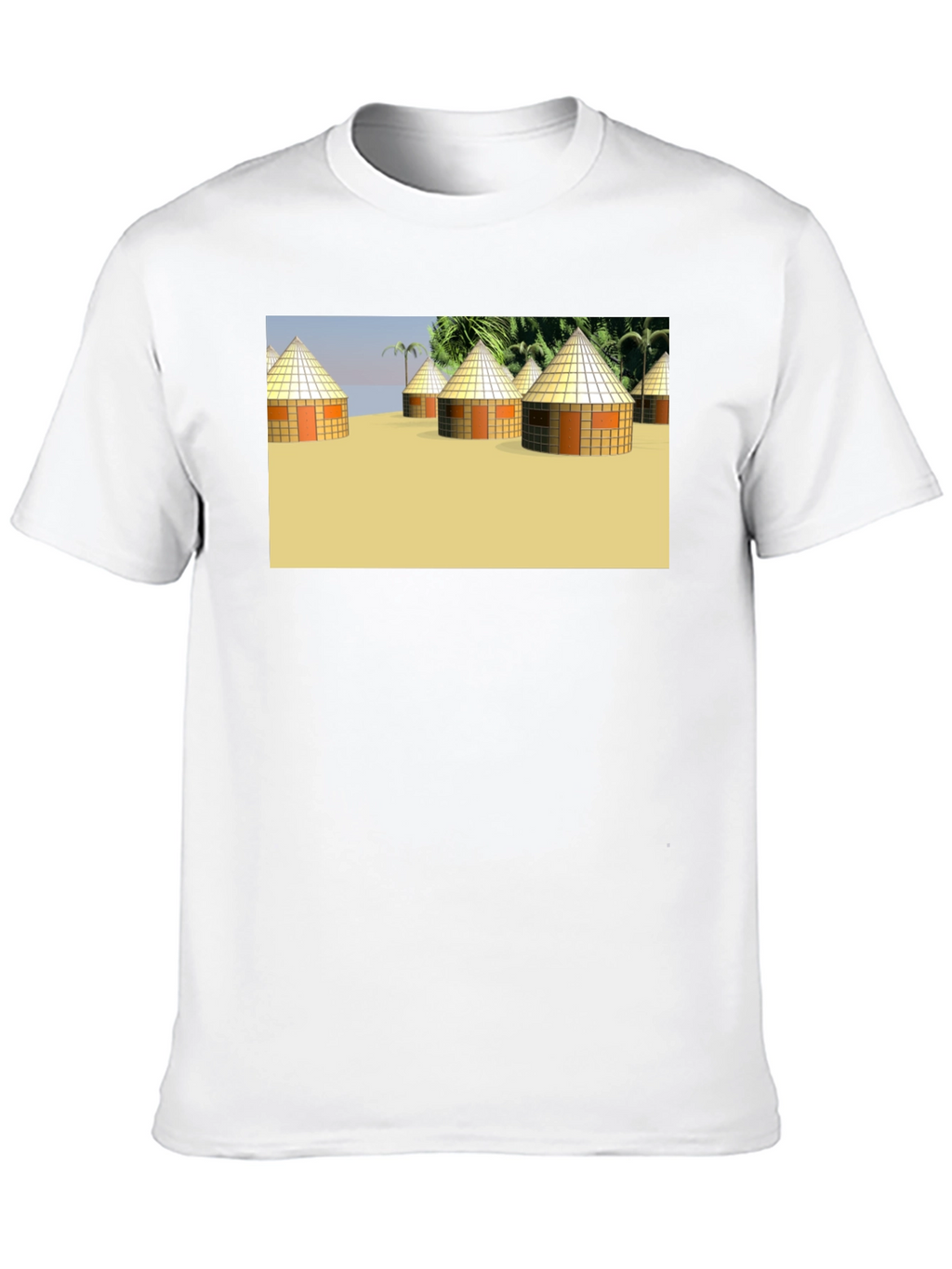 Island Hut Graphic Tee - Black Unisex T-Shirt
