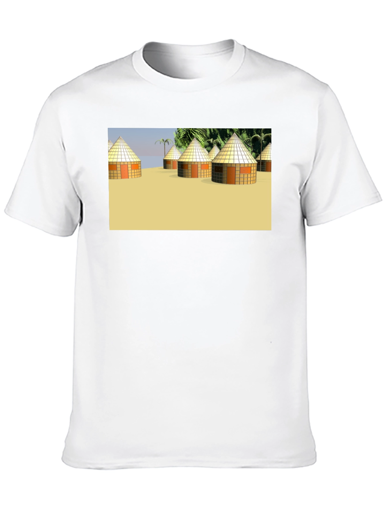 Island Hut Graphic Tee - Black Unisex T-Shirt