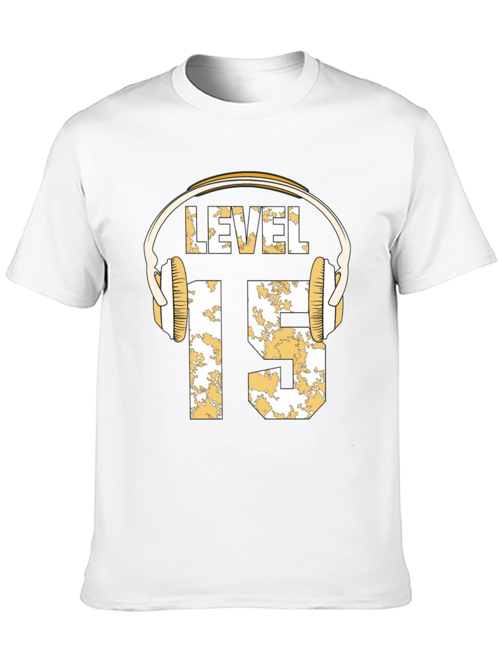 Level 15 Gamer T-Shirt with Headphone Graphic