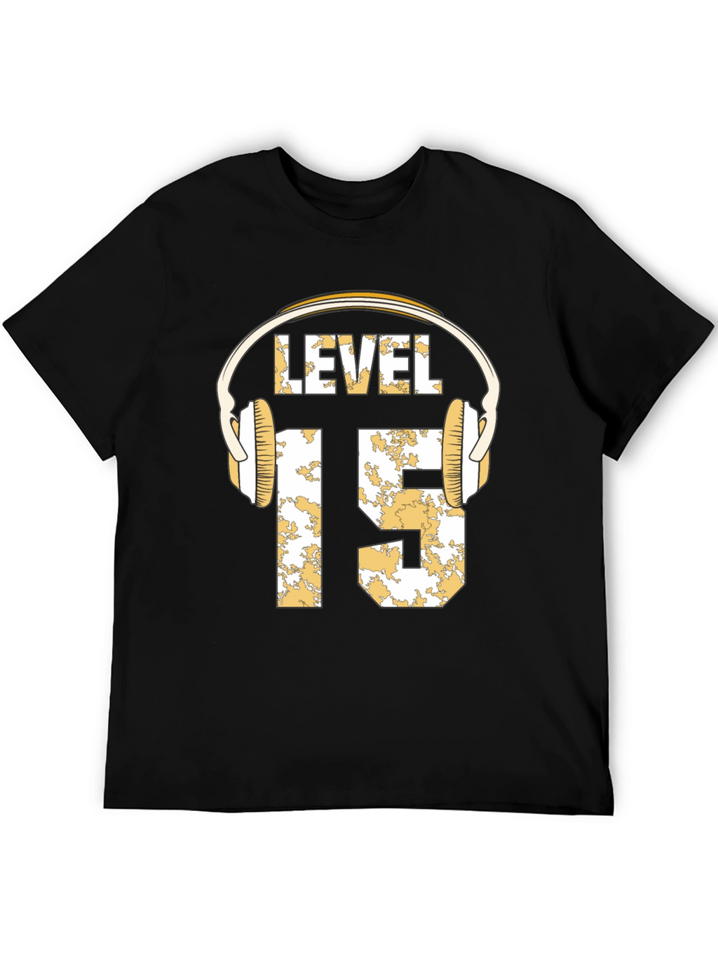 Level 15 Gamer T-Shirt with Headphone Graphic