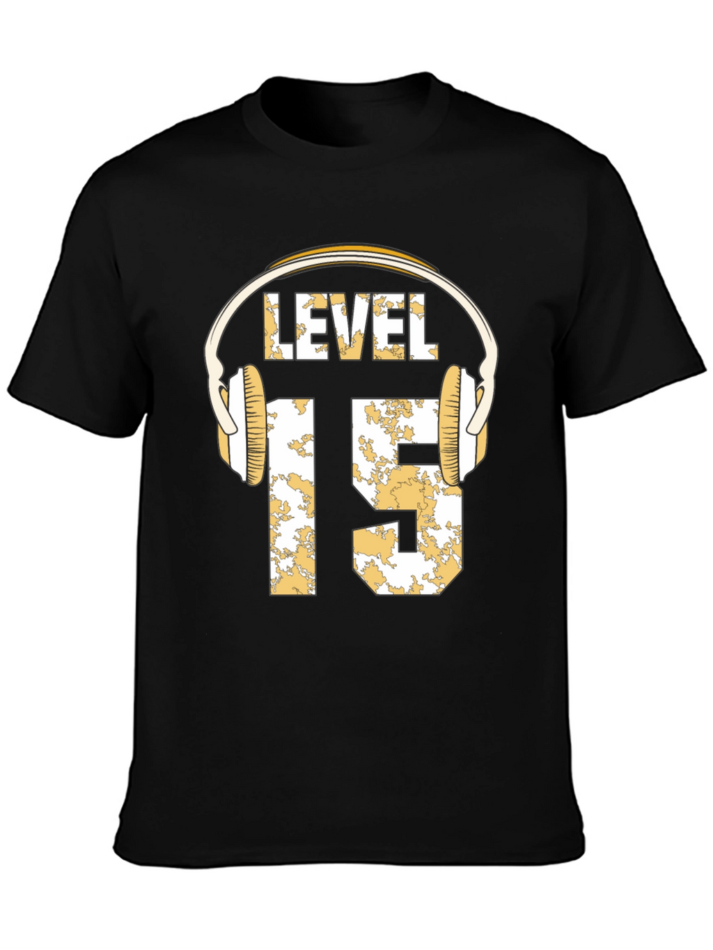 Level 15 Gamer T-Shirt with Headphone Graphic