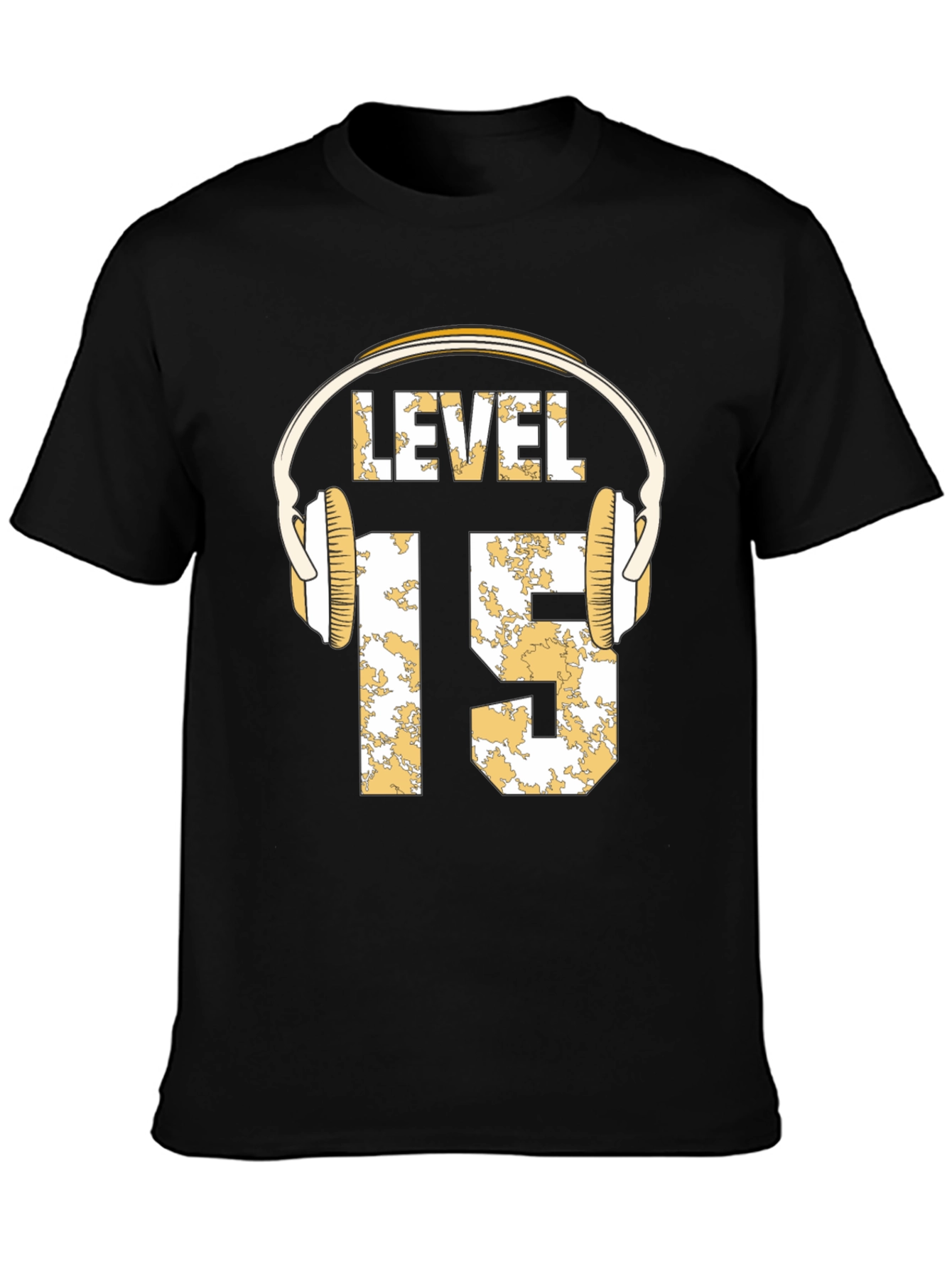 Level 15 Gamer T-Shirt with Headphone Graphic