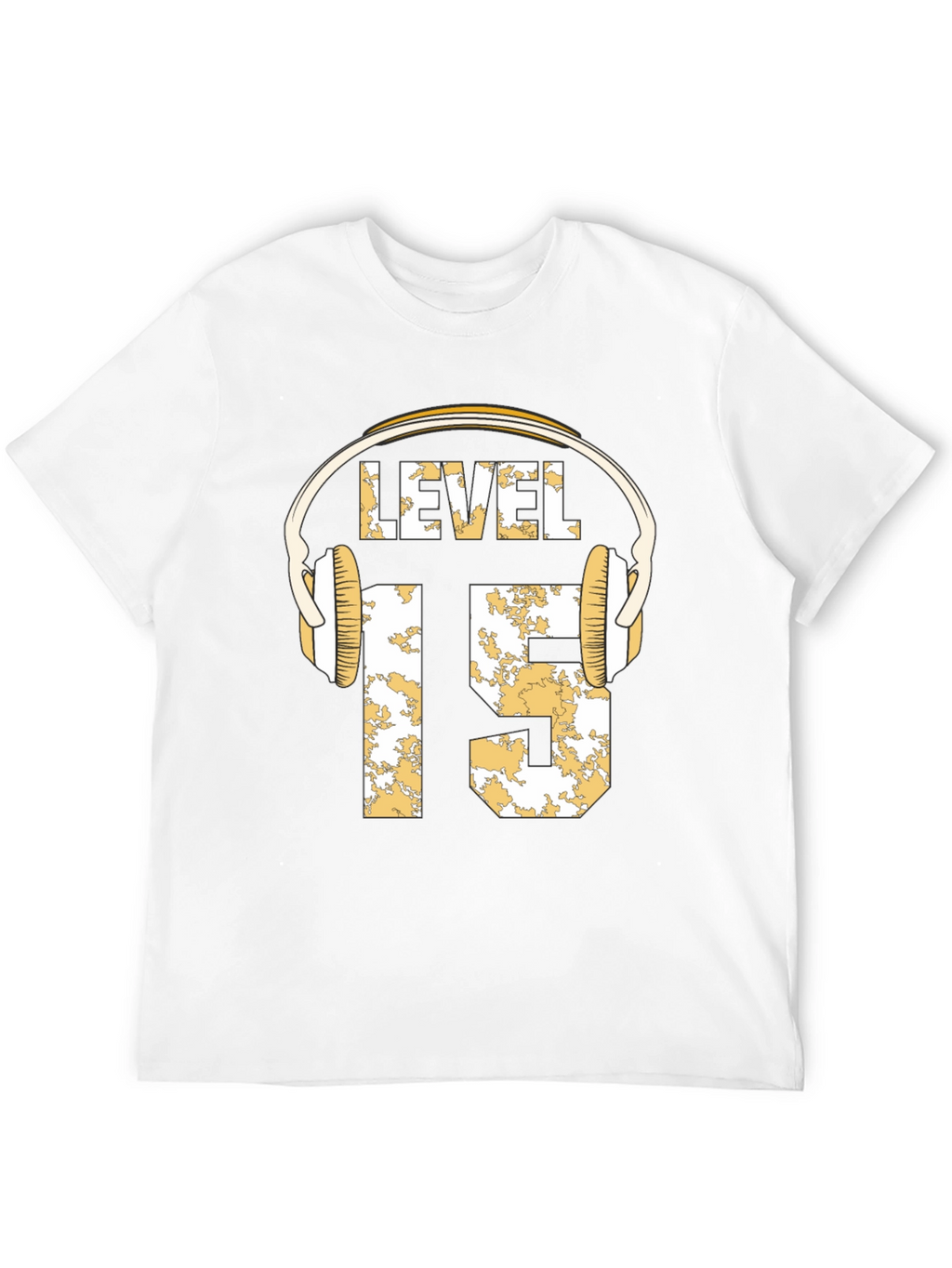 Level 15 Gamer T-Shirt with Headphone Graphic