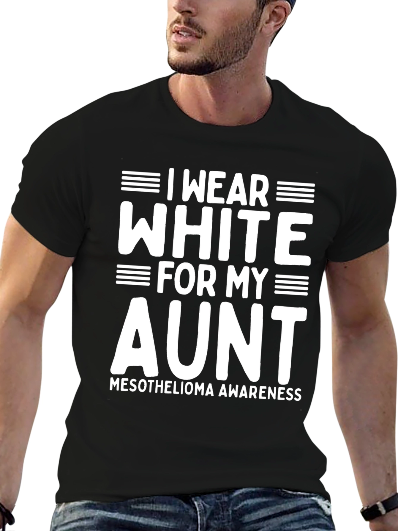 I Wear White For My Aunt Mesothelioma Awareness T-Shirt