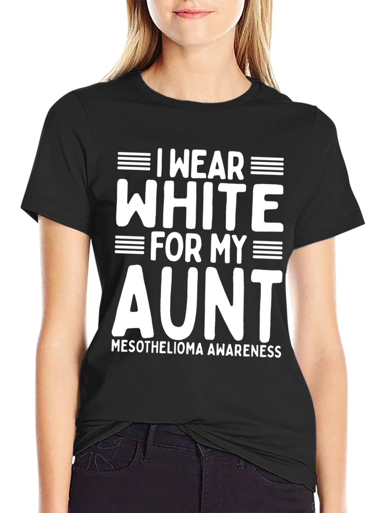 I Wear White For My Aunt Mesothelioma Awareness T-Shirt