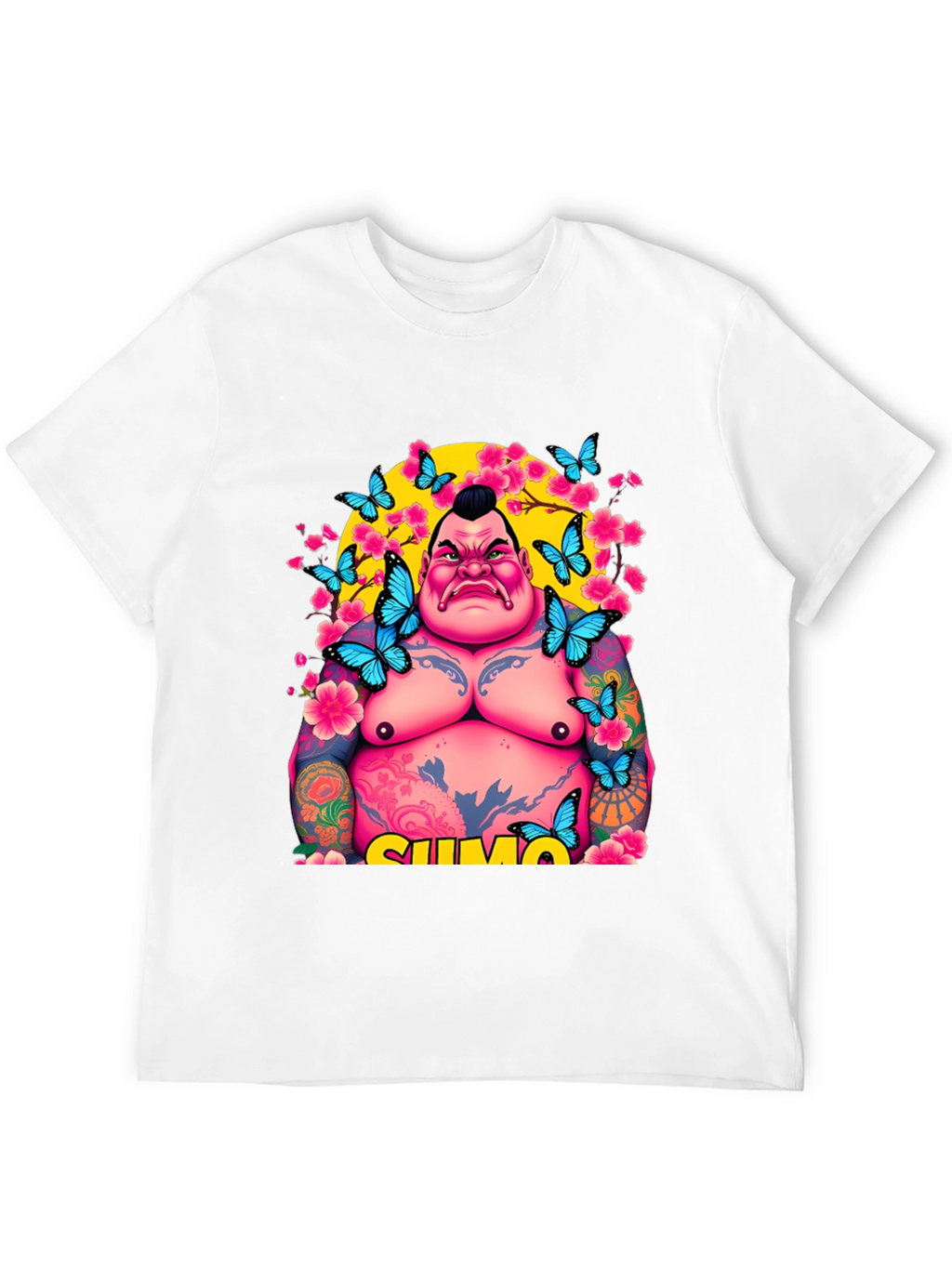 Sumo Wrestler Butterfly Graphic Tee