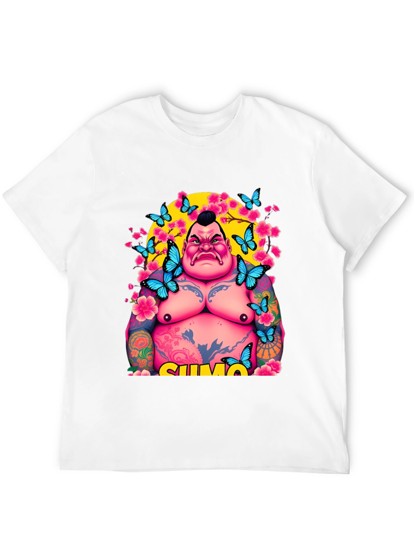 Sumo Wrestler Butterfly Graphic Tee