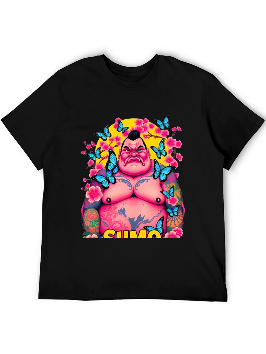 Sumo Wrestler Butterfly Graphic Tee