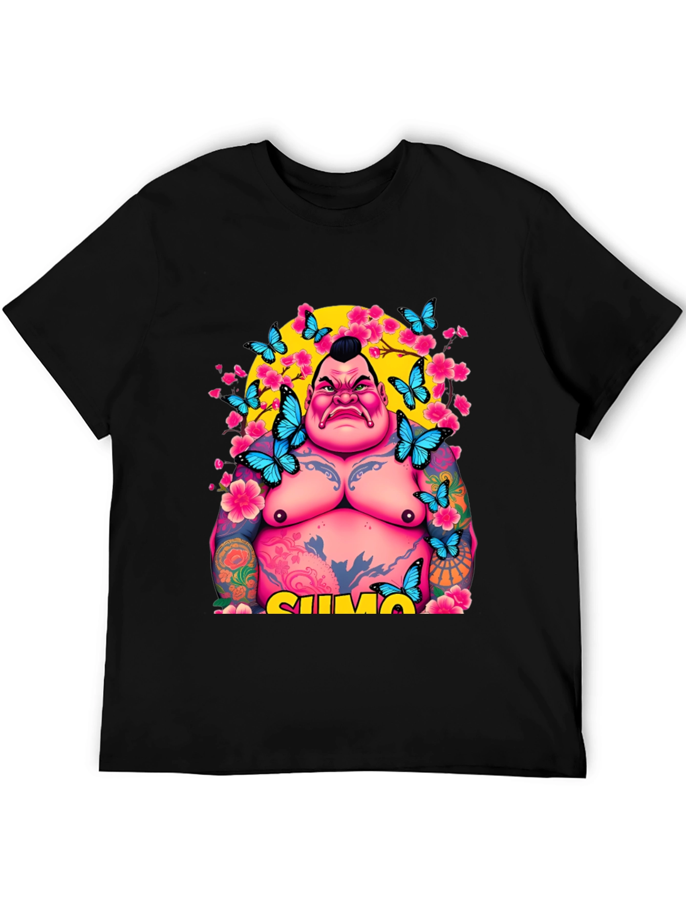 Sumo Wrestler Butterfly Graphic Tee