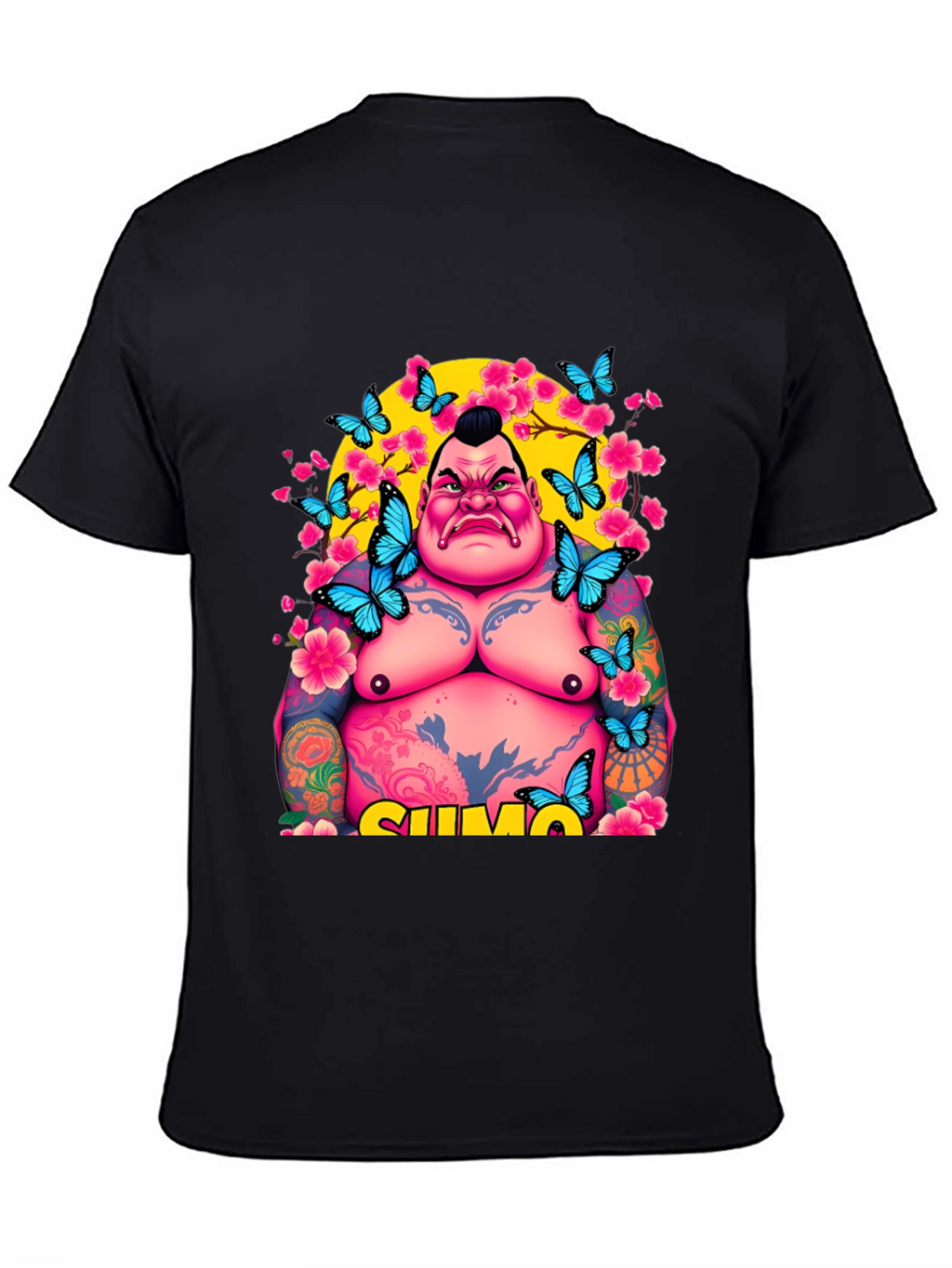 Sumo Wrestler Butterfly Graphic Tee