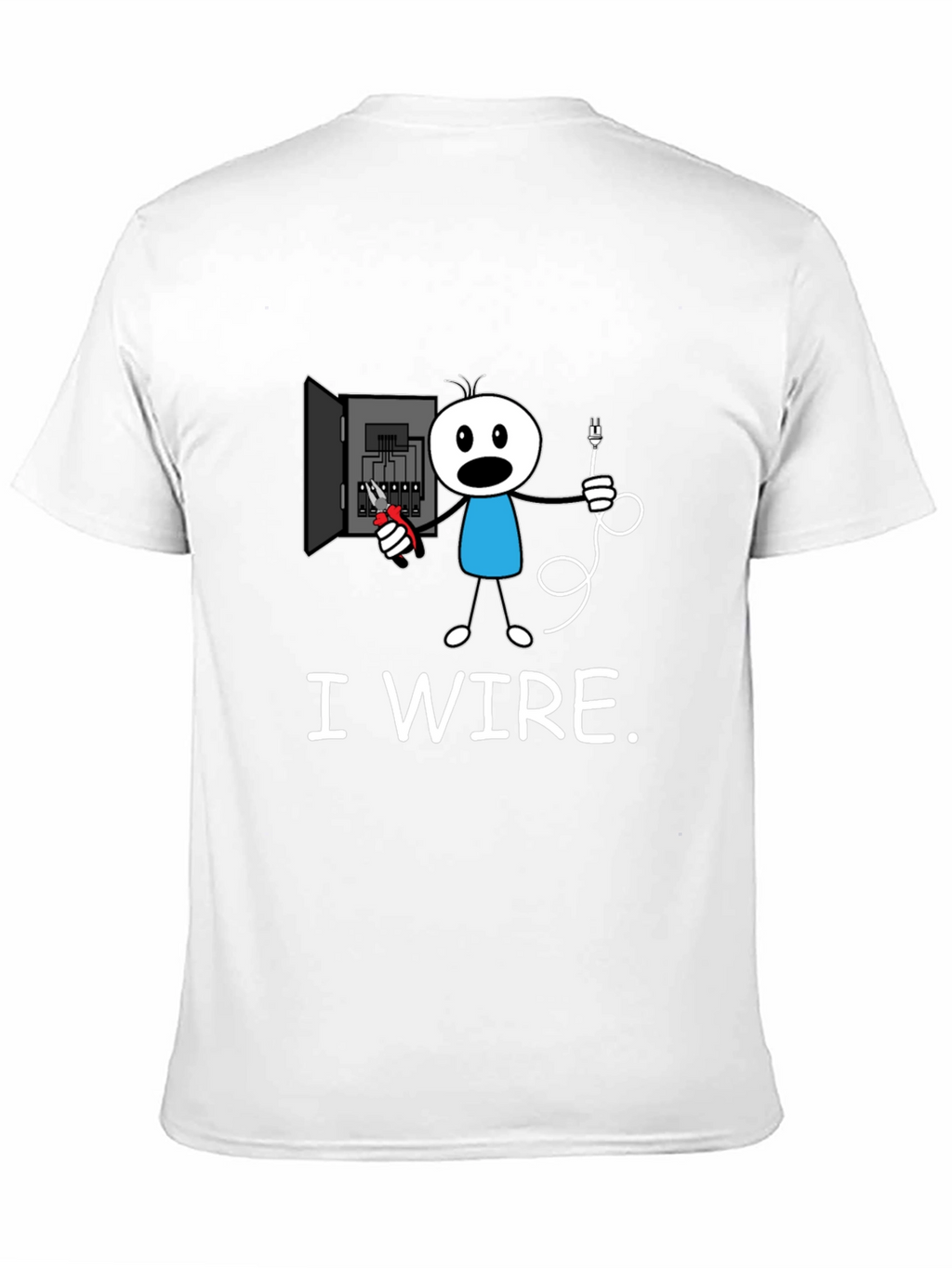 Funny I Wire. Electrician Stick Figure T-Shirt
