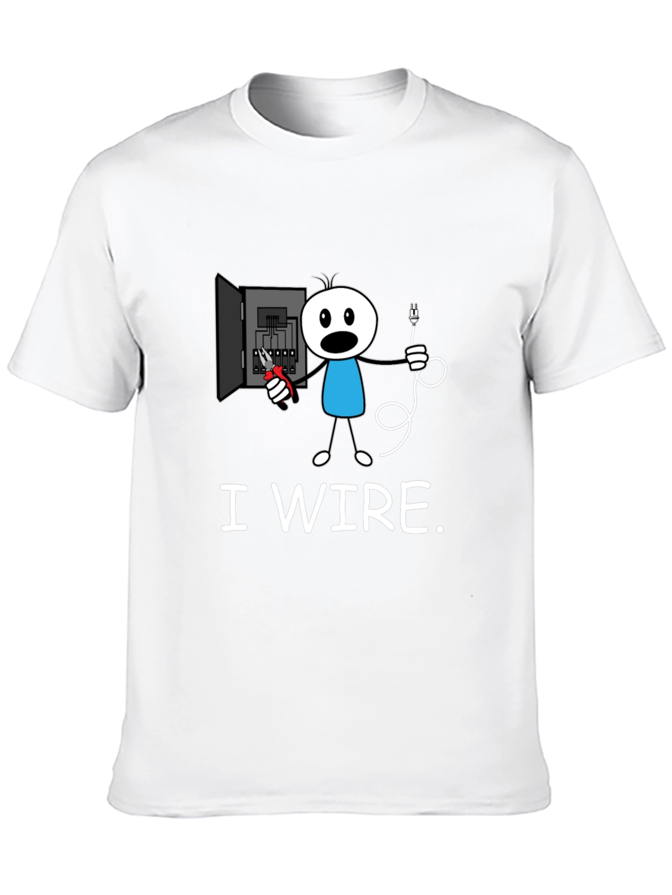 Funny I Wire. Electrician Stick Figure T-Shirt