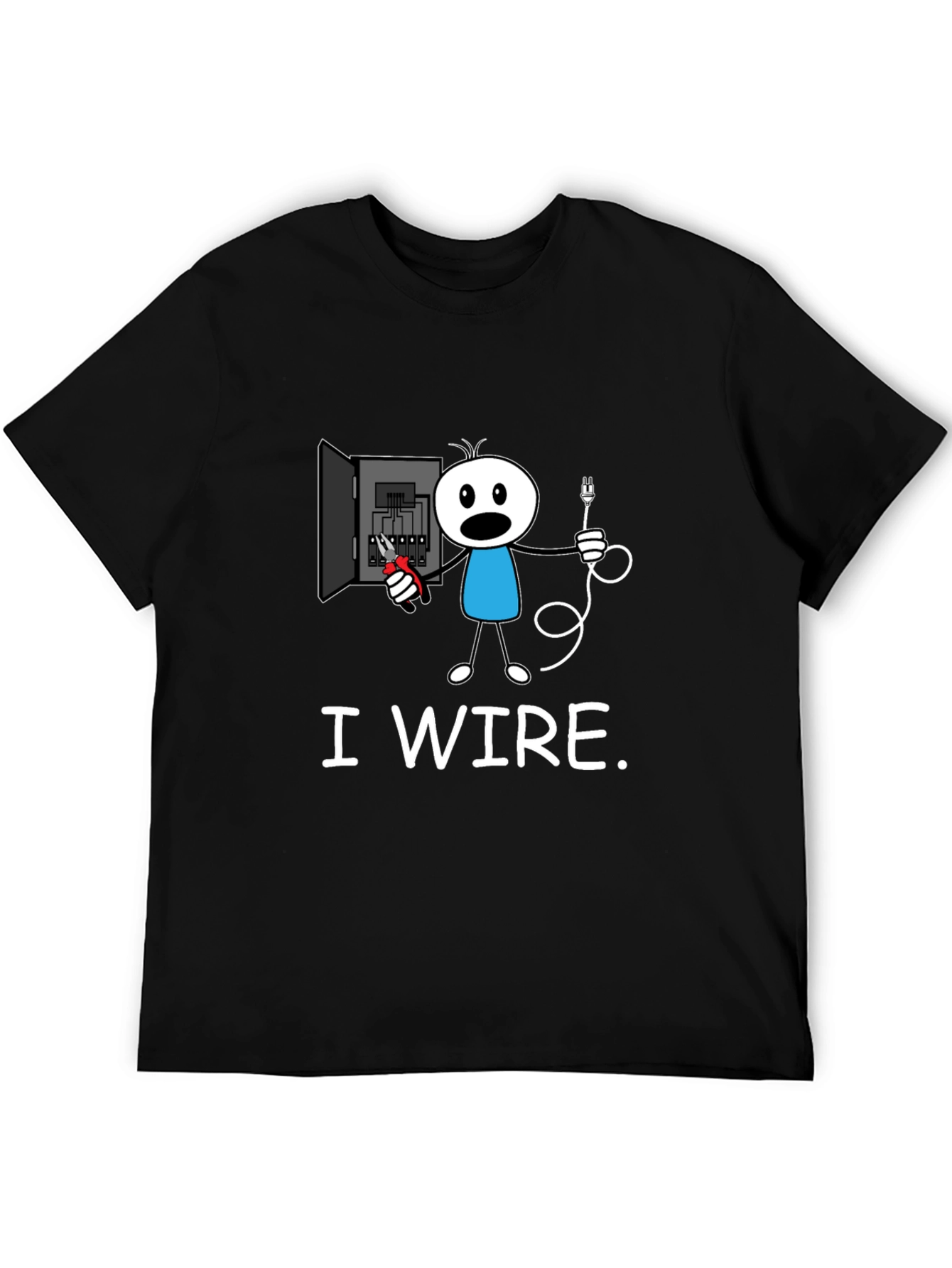 Funny I Wire. Electrician Stick Figure T-Shirt