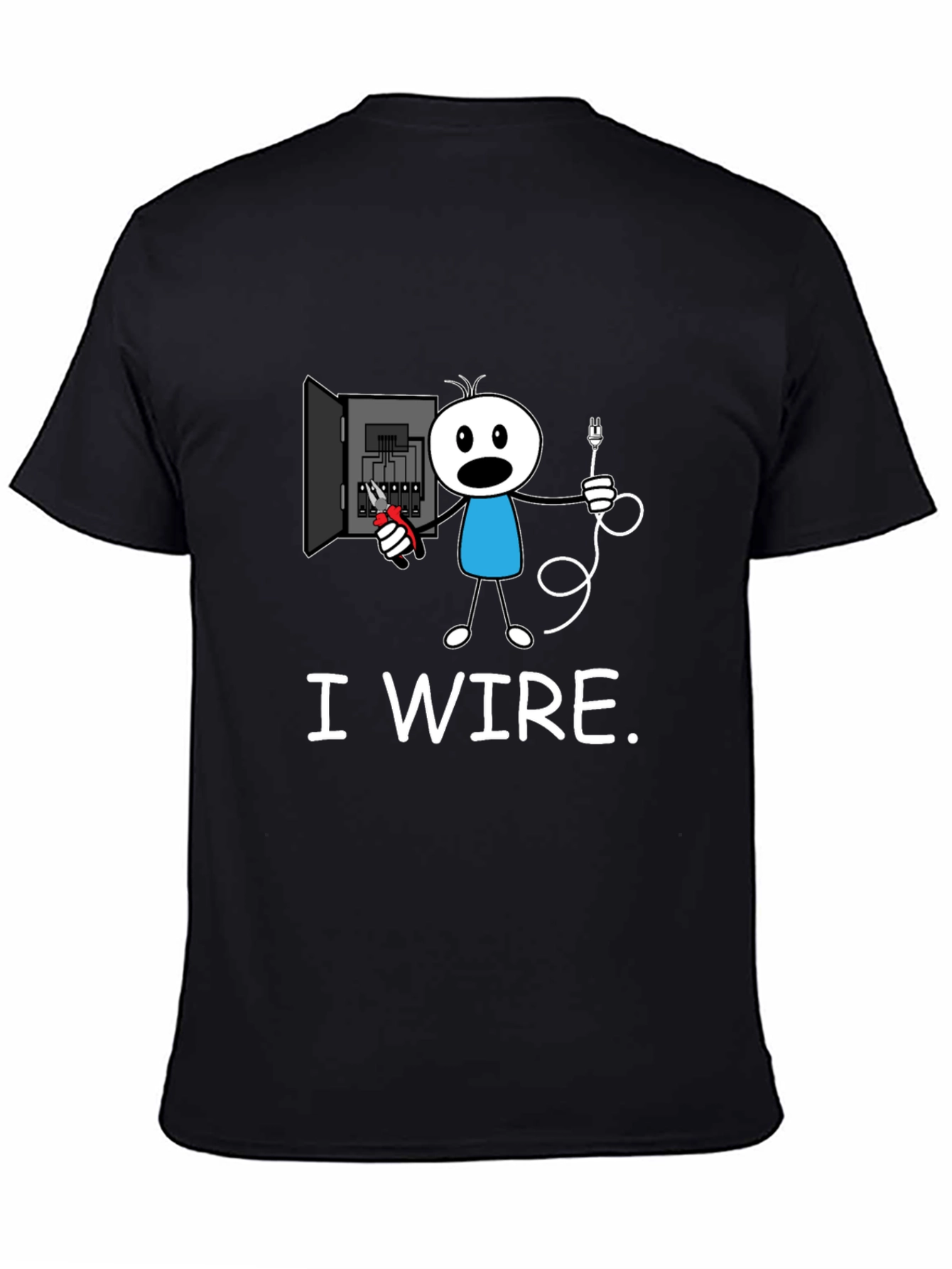 Funny I Wire. Electrician Stick Figure T-Shirt