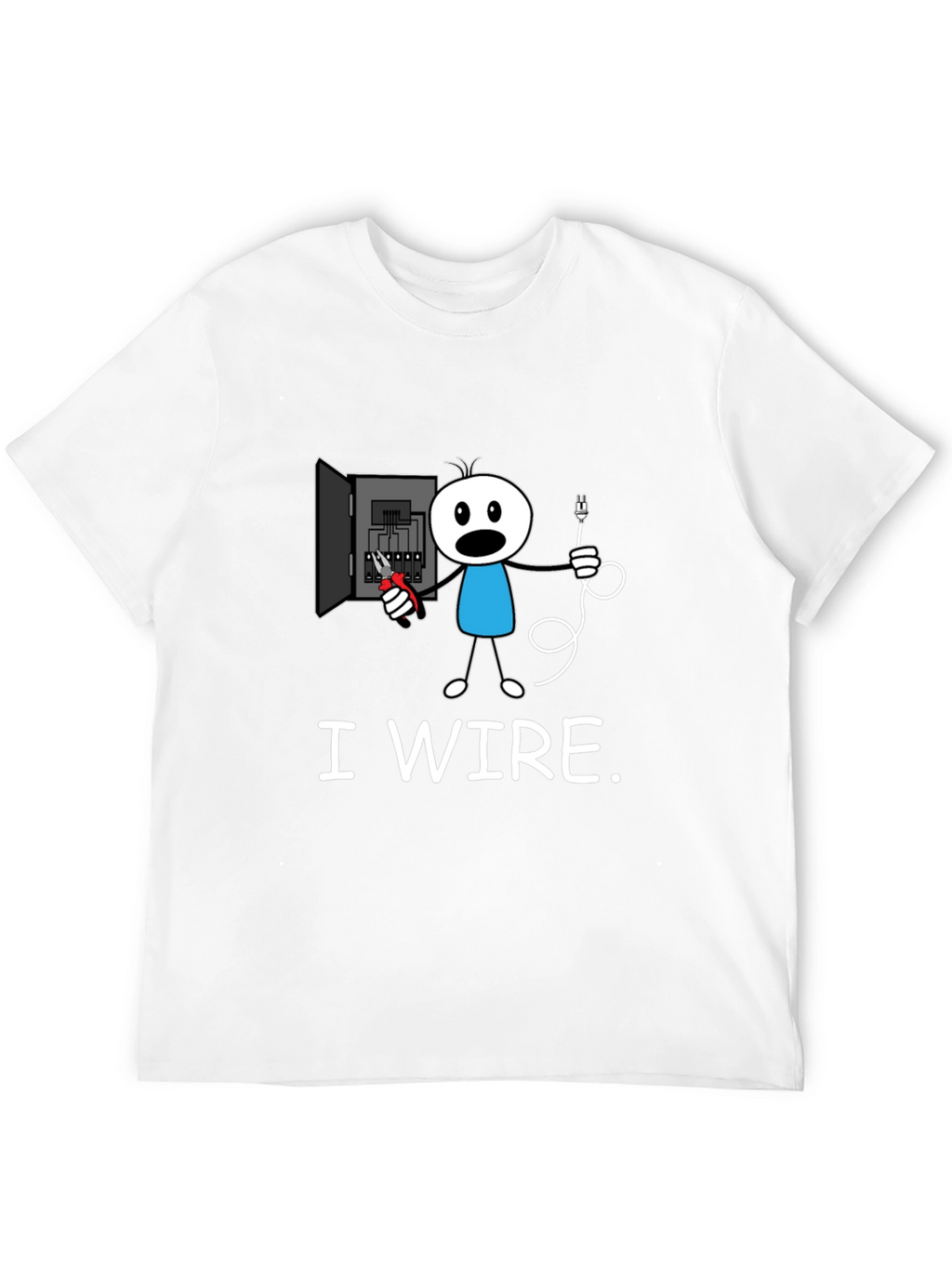 Funny I Wire. Electrician Stick Figure T-Shirt