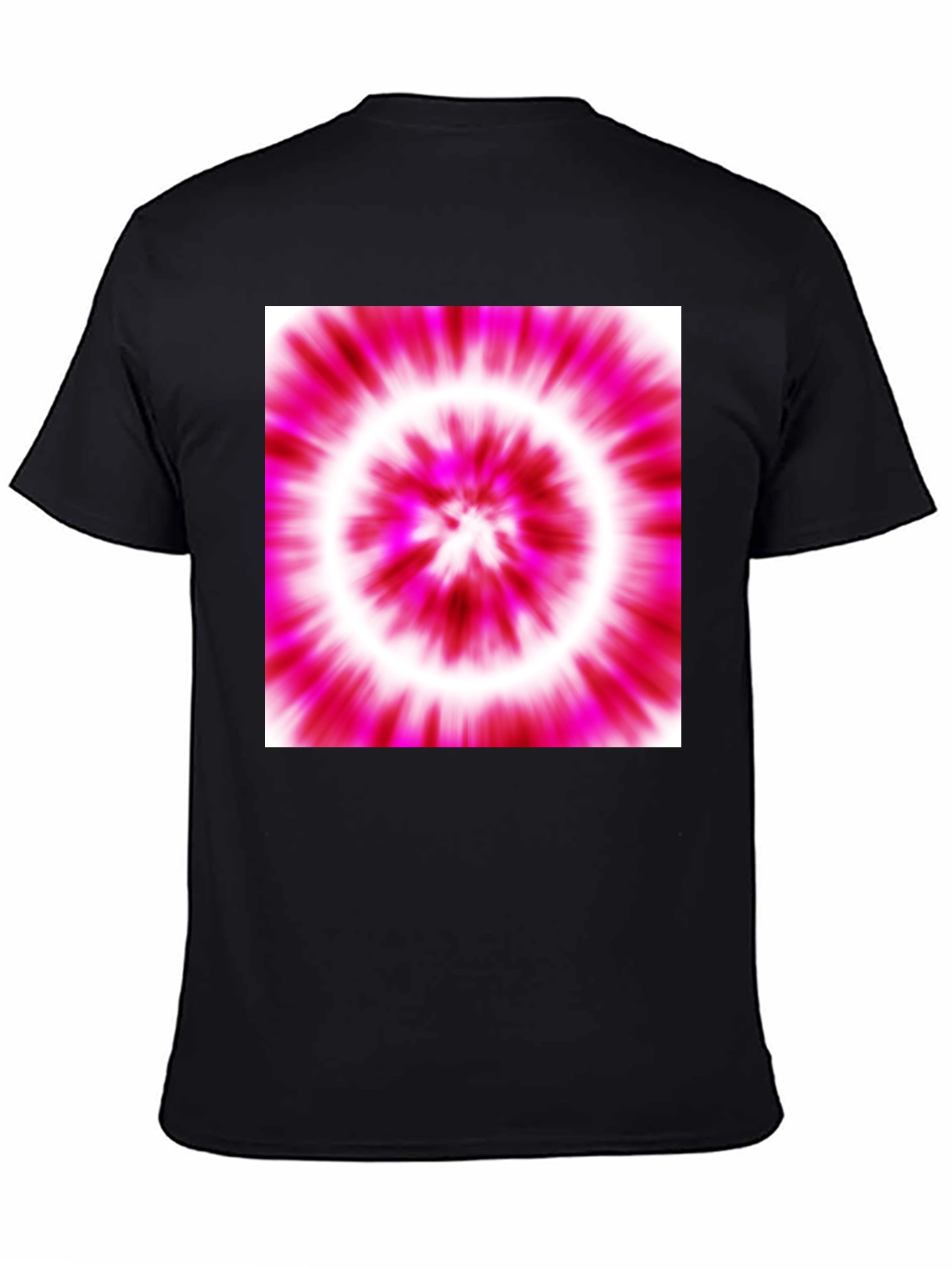 Pink Tie-Dye Graphic Black T-Shirt