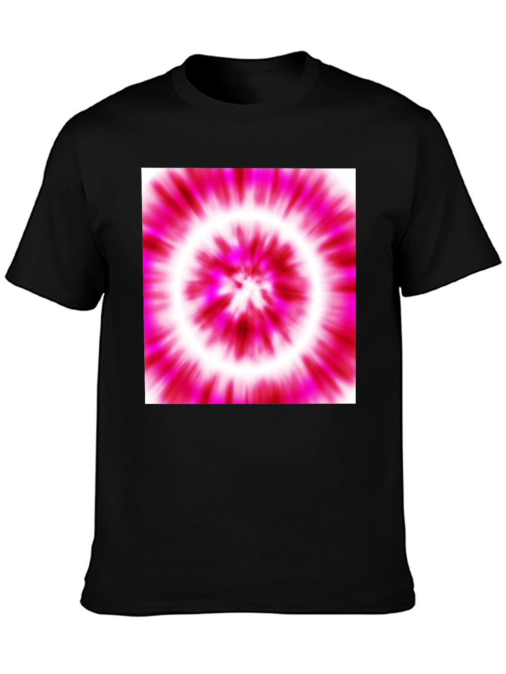 Pink Tie-Dye Graphic Black T-Shirt
