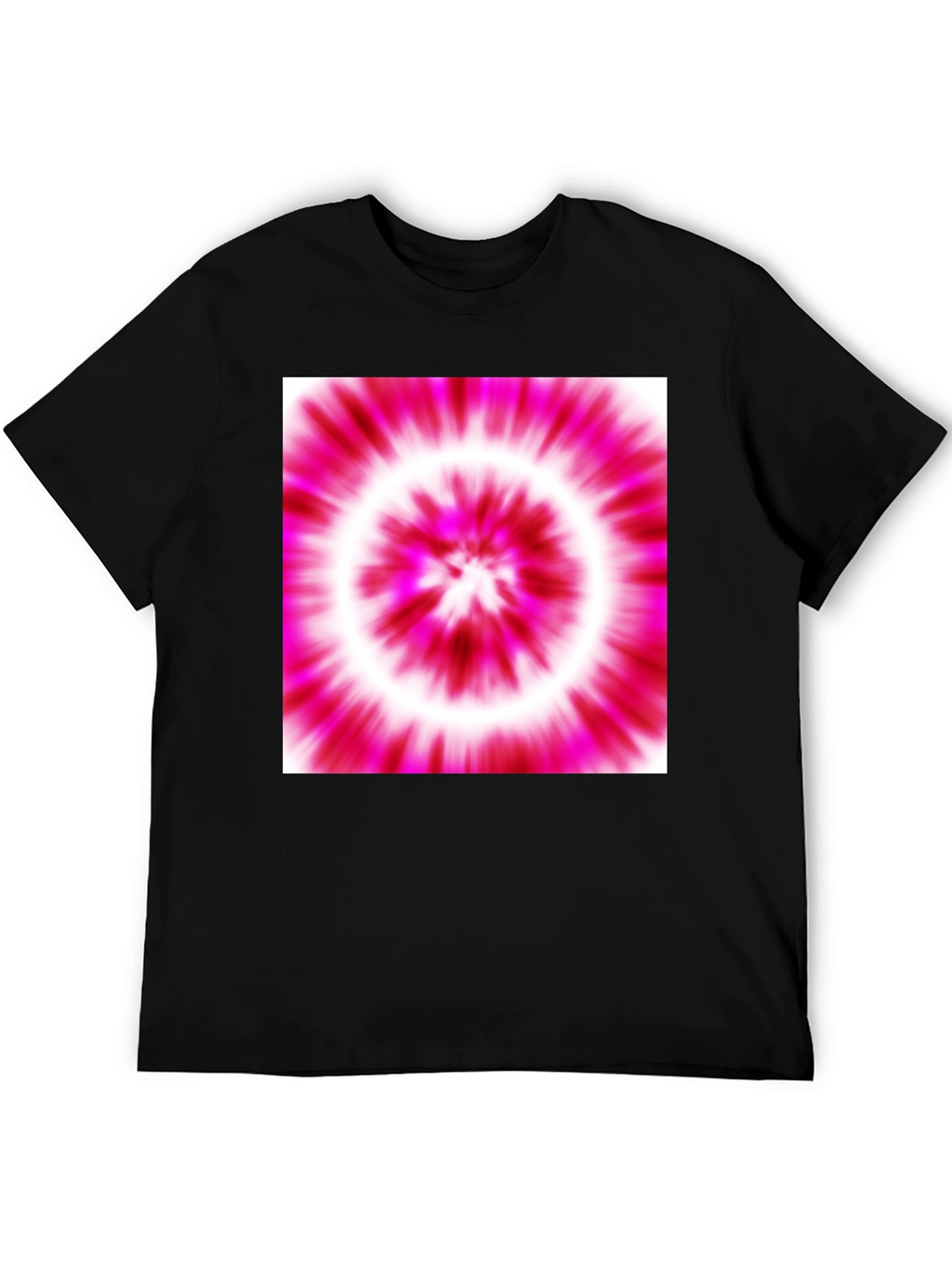 Pink Tie-Dye Graphic Black T-Shirt