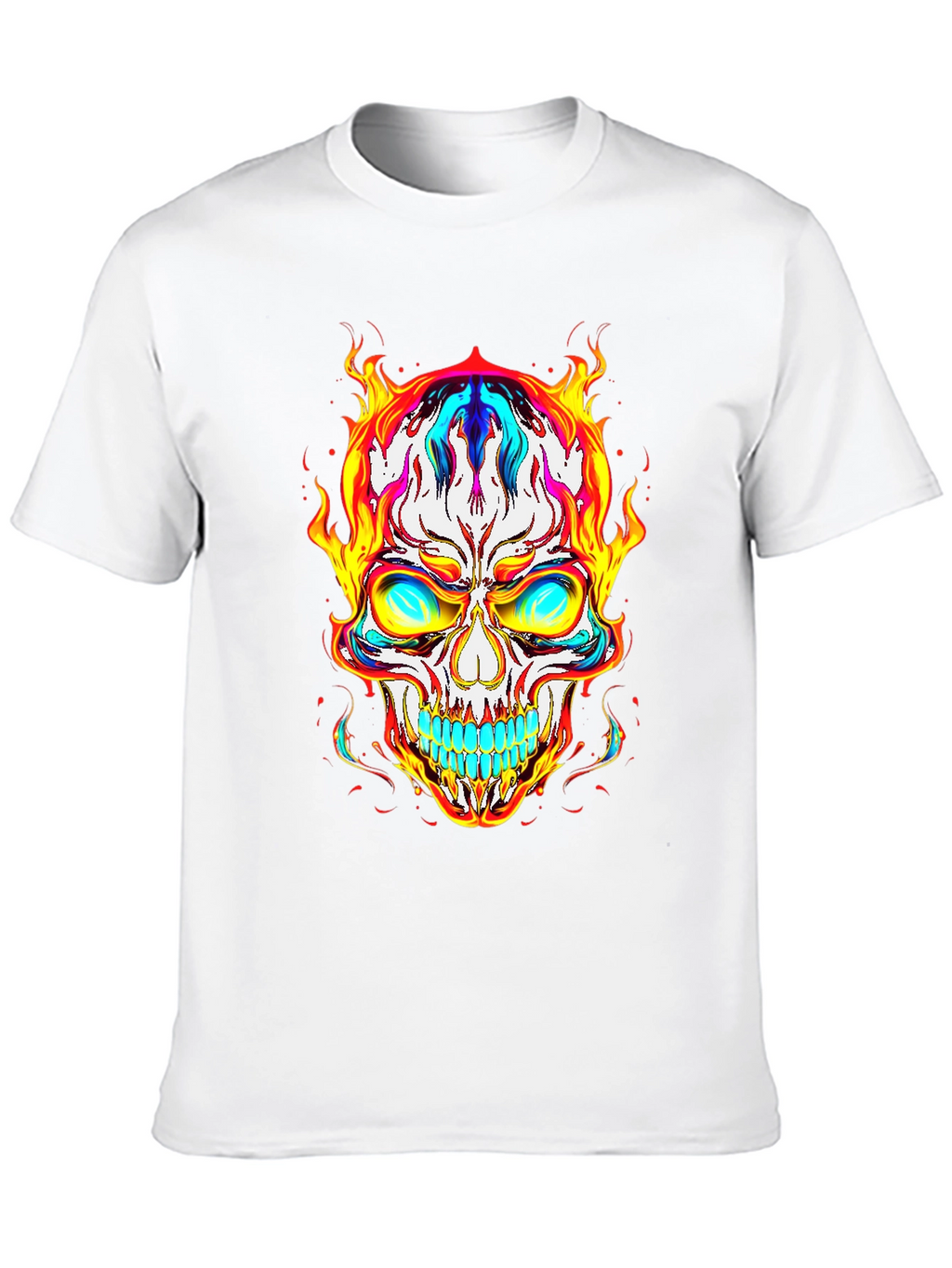 Fiery Skull Graphic Tee - Bold & Edgy Style