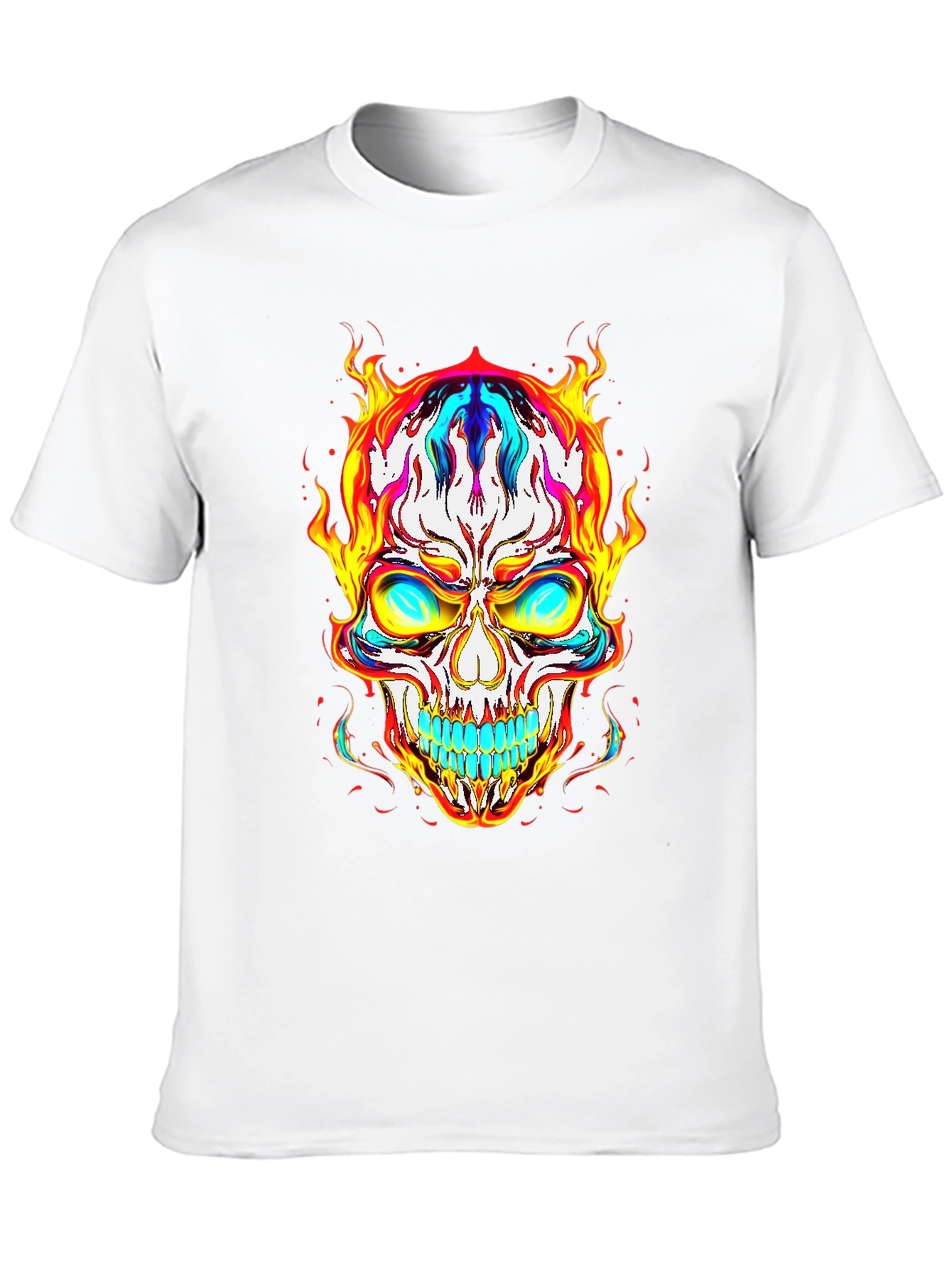 Fiery Skull Graphic Tee - Bold & Edgy Style