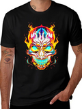 Fiery Skull Graphic Tee - Bold & Edgy Style