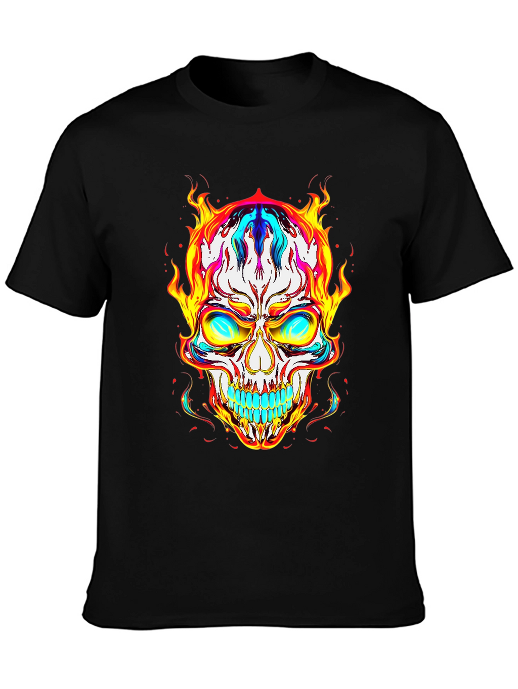 Fiery Skull Graphic Tee - Bold & Edgy Style