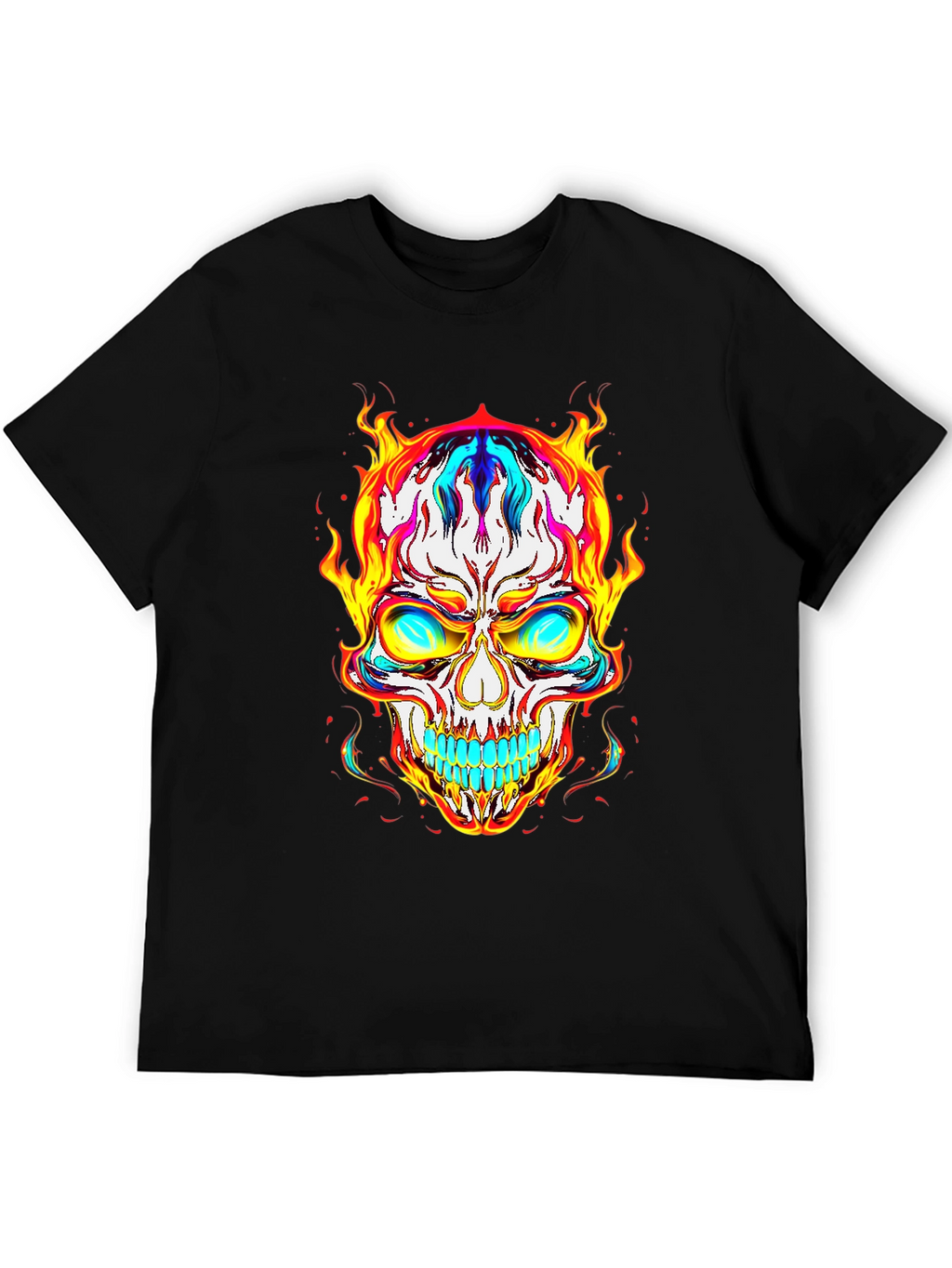 Fiery Skull Graphic Tee - Bold & Edgy Style