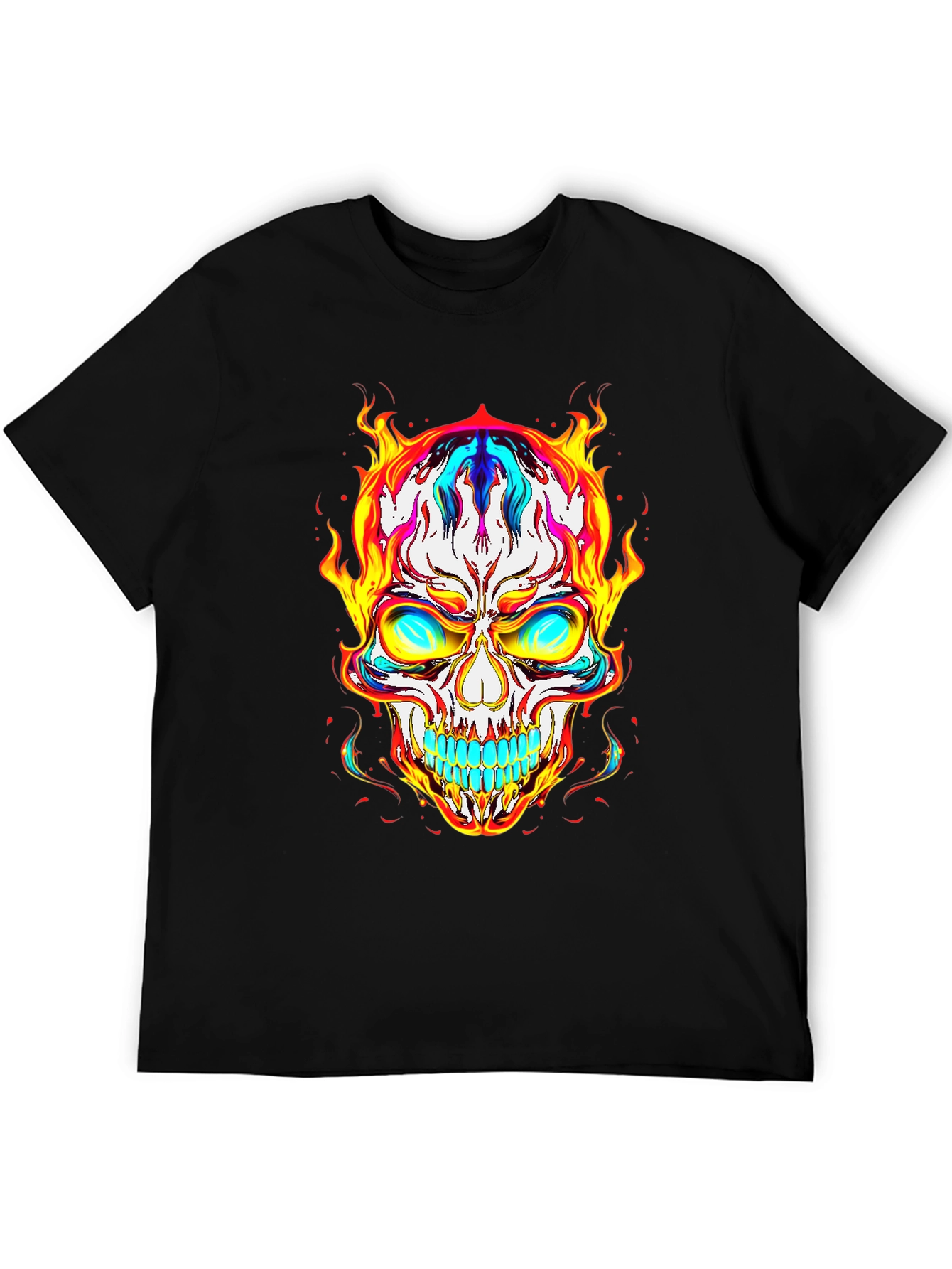 Fiery Skull Graphic Tee - Bold & Edgy Style