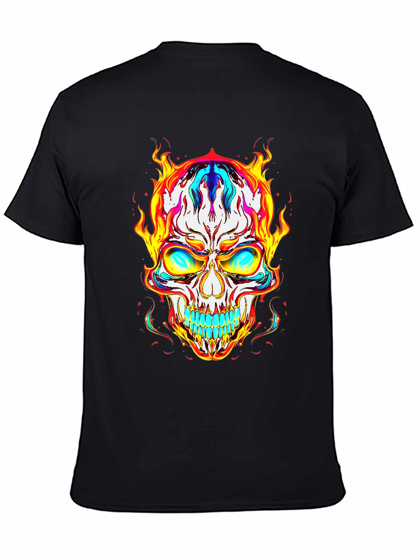Fiery Skull Graphic Tee - Bold & Edgy Style