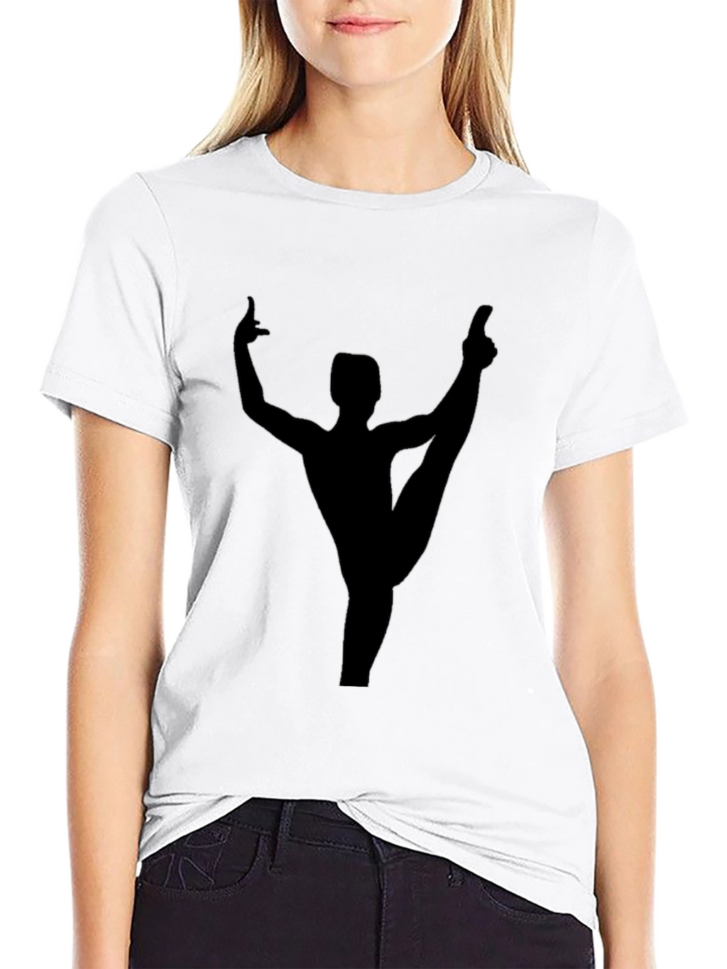 Gymnast Silhouette Black T-Shirt - Athletic Style