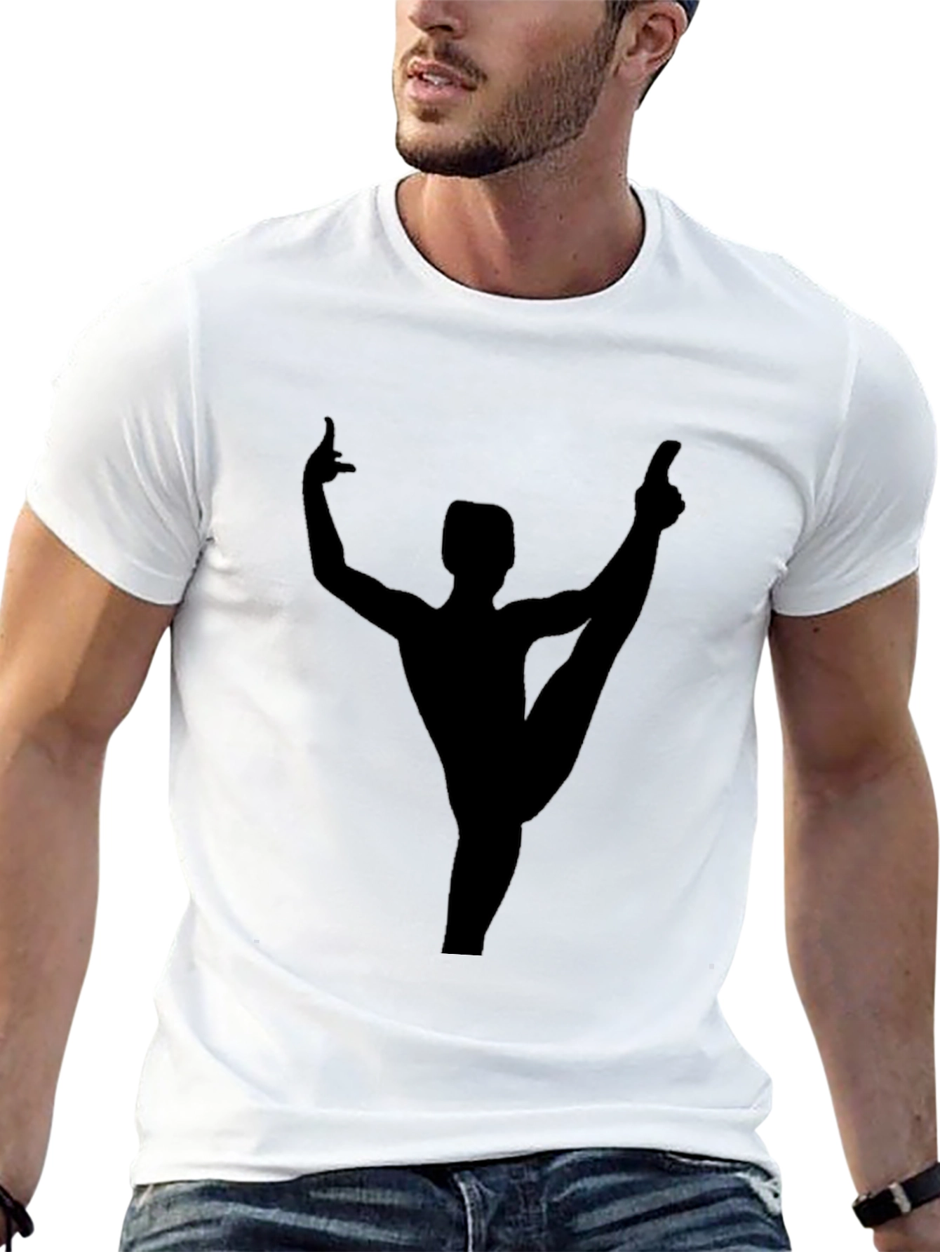 Gymnast Silhouette Black T-Shirt - Athletic Style