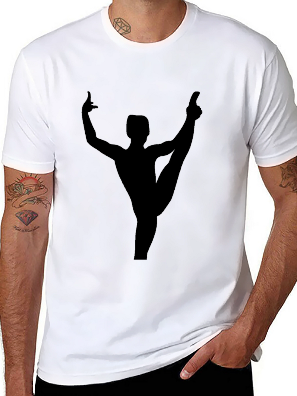 Gymnast Silhouette Black T-Shirt - Athletic Style