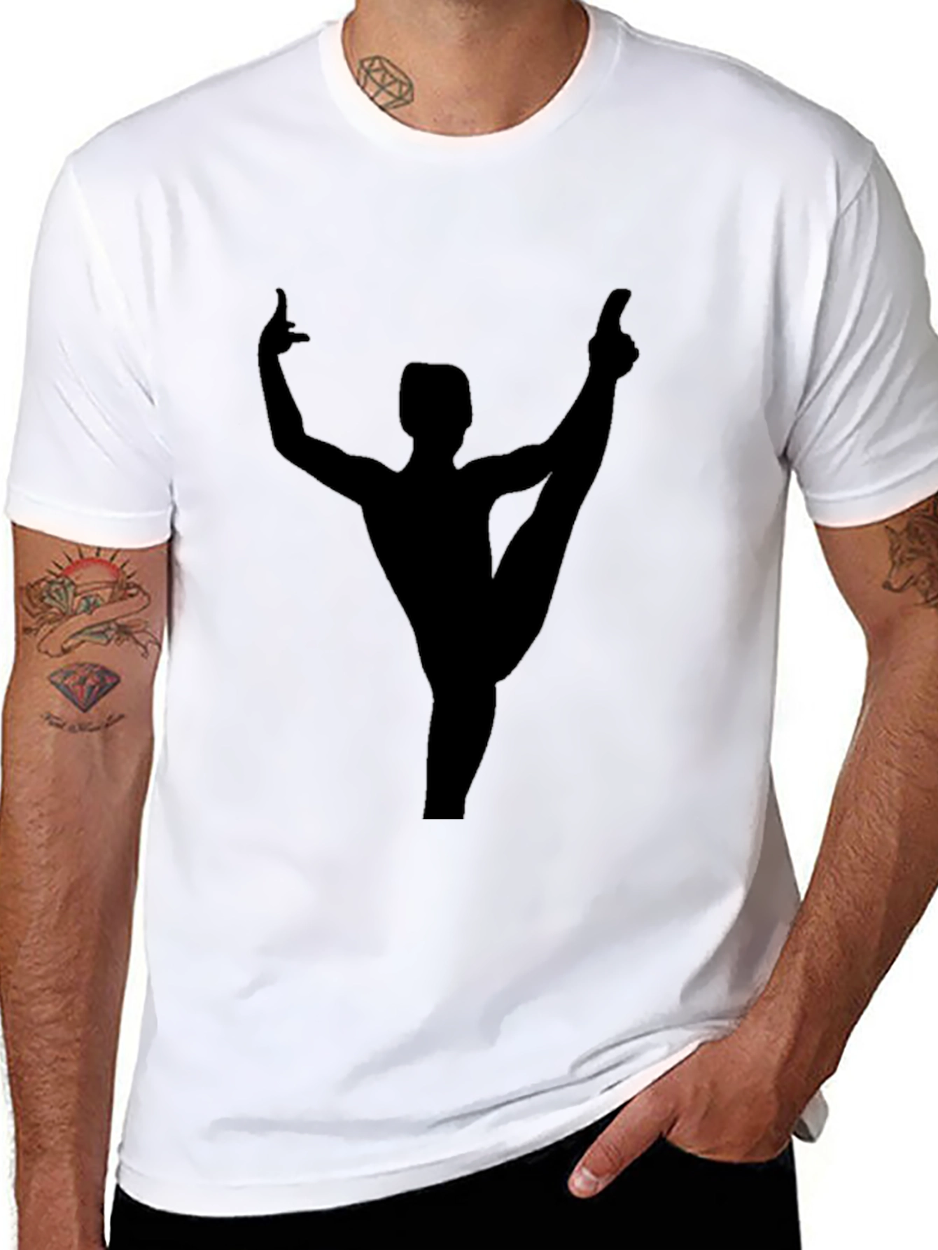 Gymnast Silhouette Black T-Shirt - Athletic Style