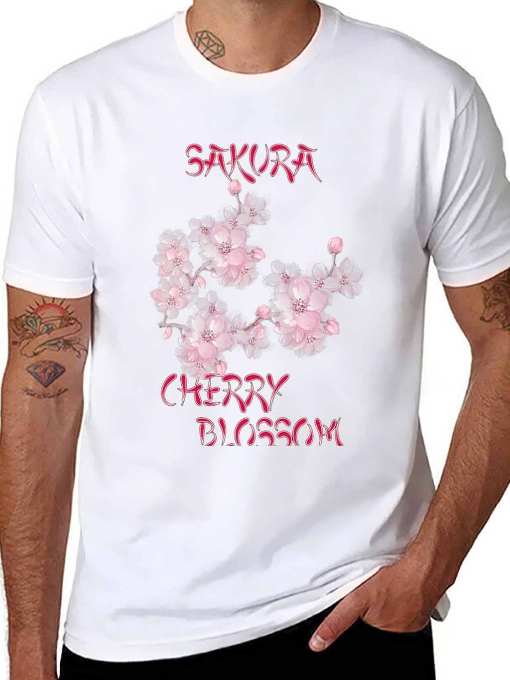 Sakura Cherry Blossom Graphic Tee - Black Cotton