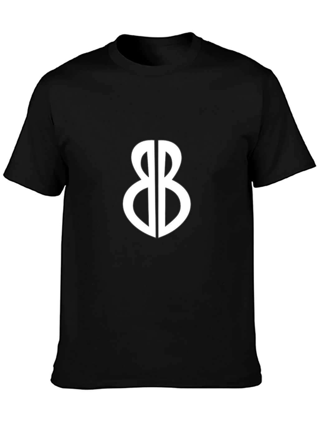 Mens Black T-Shirt with Unique White Graphic