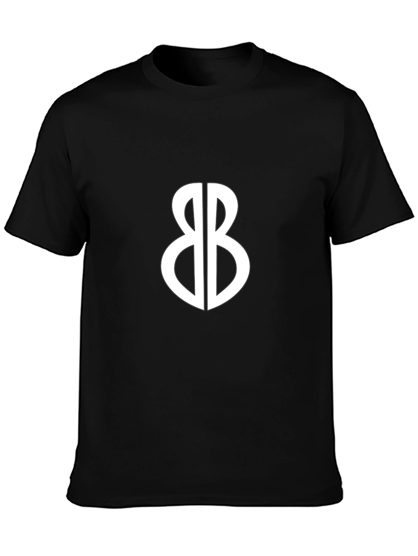 Mens Black T-Shirt with Unique White Graphic