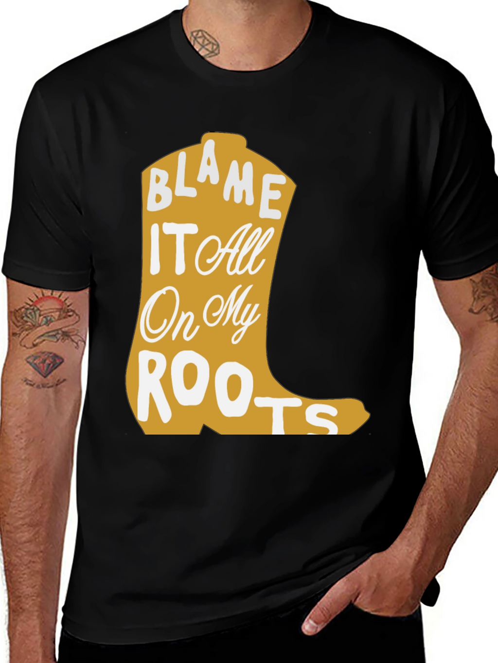 Blame It All On My Roots Country Music T-Shirt