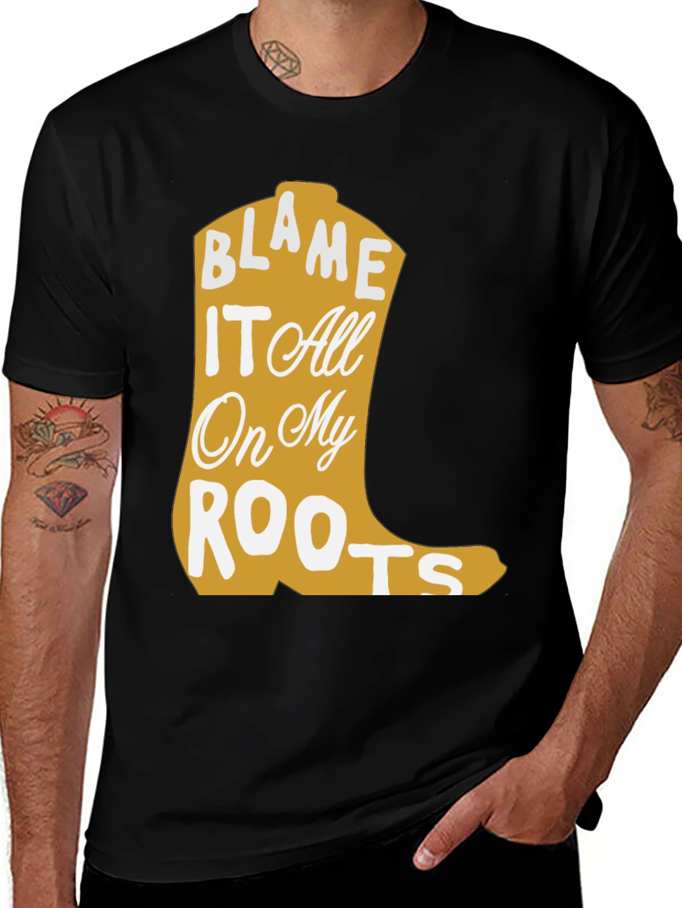 Blame It All On My Roots Country Music T-Shirt