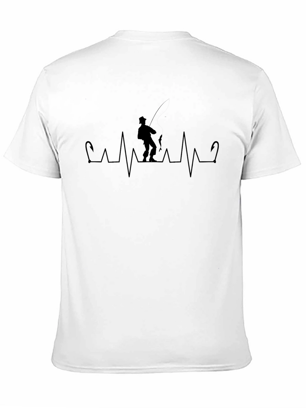 Fisherman Heartbeat T-Shirt - Black Graphic Tee