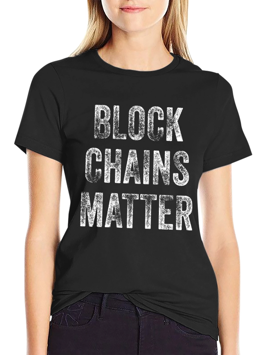 Blockchains Matter Graphic Tee - Black Cotton T-Shirt